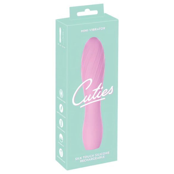 Cuties Mini 3 - ladattava, vedenkestävä, ribattu vibraattori (pinkki)