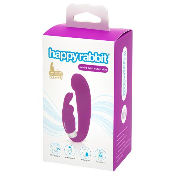 Happyrabbit Mini G - ladattava G-pistevibraattori klitoriskiihottimella (violetti)