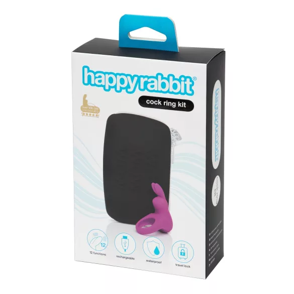 Happyrabbit - värisevä penisrengas säilytyskotelolla - lila