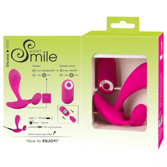 SMILE RC - G-pistevibraattori kaukosäätimellä - ladattava - pinkki