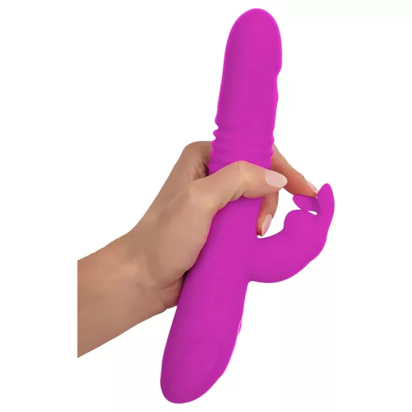 SMILE Rabbit - klitoriskiihotin-varustettu työntävä pyörivä vibraattori - pinkki