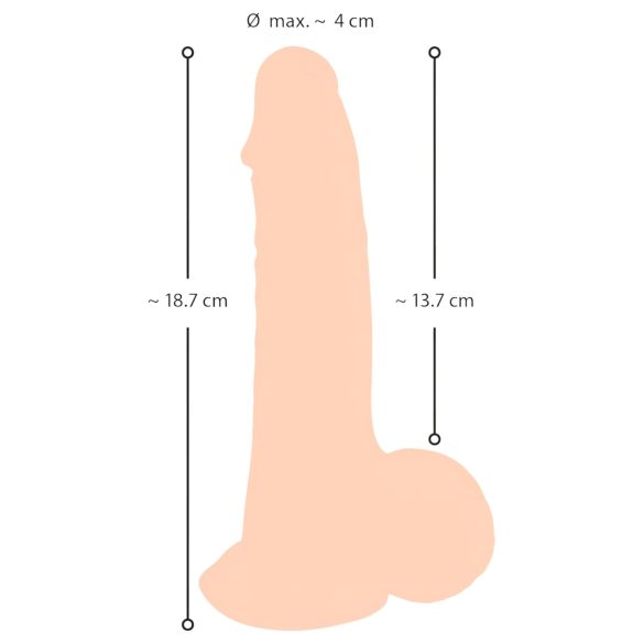 Nature Skin - dildo ihon tuntuinen - 19 cm - luonnollinen