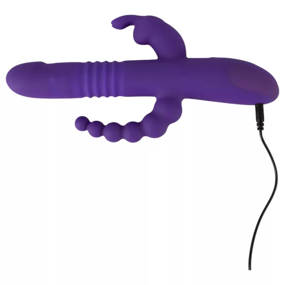 SMILE Triple - vibraattori - kolmella varrella, pyörivä, työntyvä - violetti
