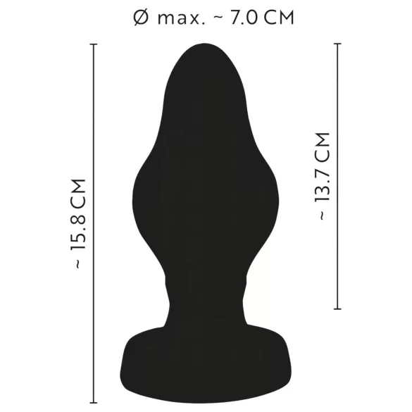 ANOS - uurrettu pehmeä anustappi - 7 cm (musta)