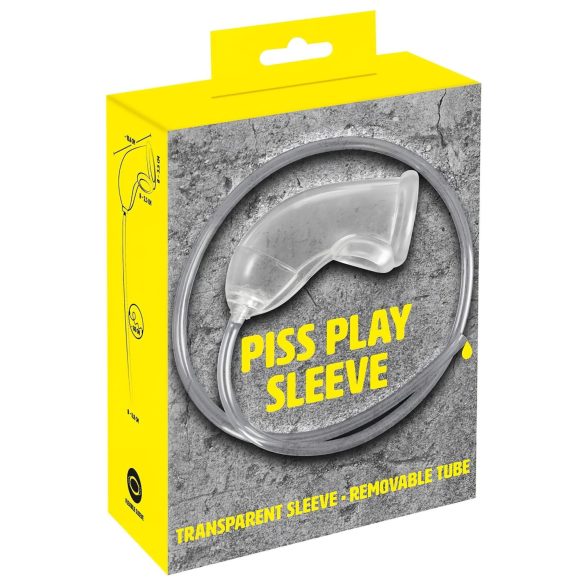 You2Toys Piss Play Sleeve - penissuojus poistoputkella (läpinäkyvä)