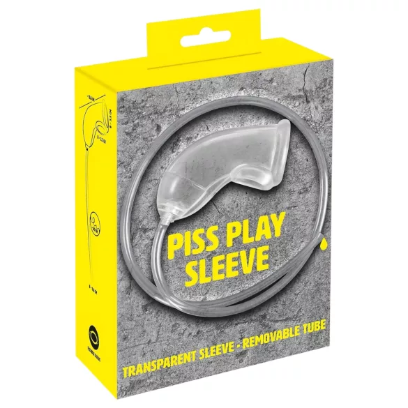 You2Toys Piss Play Sleeve - penispäällinen ulostuloletkulla (läpinäkyvä)
