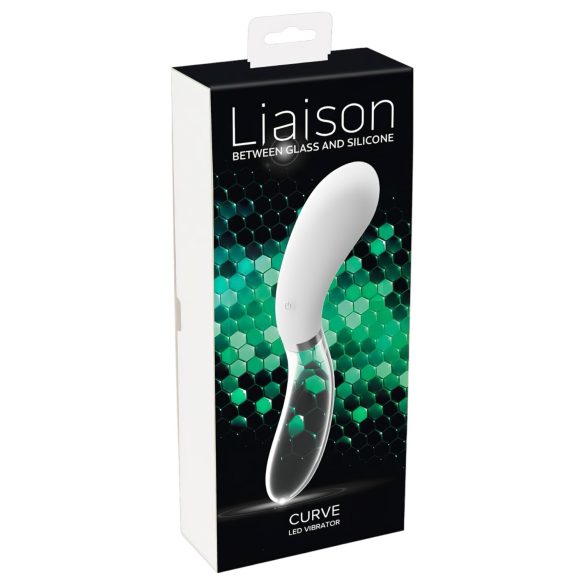 Liaison Curve - ladattava LED-vibraattori (läpinäkyvä-valkoinen)