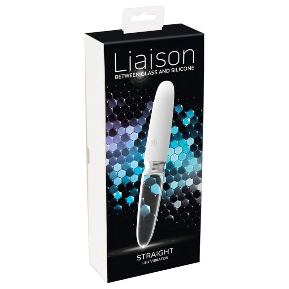 Liaison Straight - ladattava LED-vibraattori (läpinäkyvä-valkoinen)