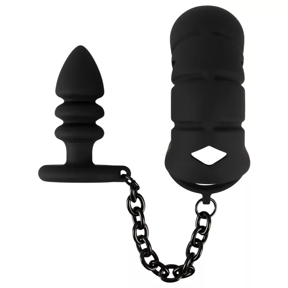 Black Velvets - penisketju anustapilla - silikoni - musta