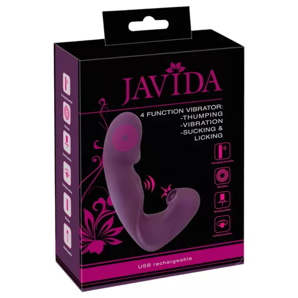 Javida - 4-in-1 kielellinen klitoriskiihotin vibraattori (liila)