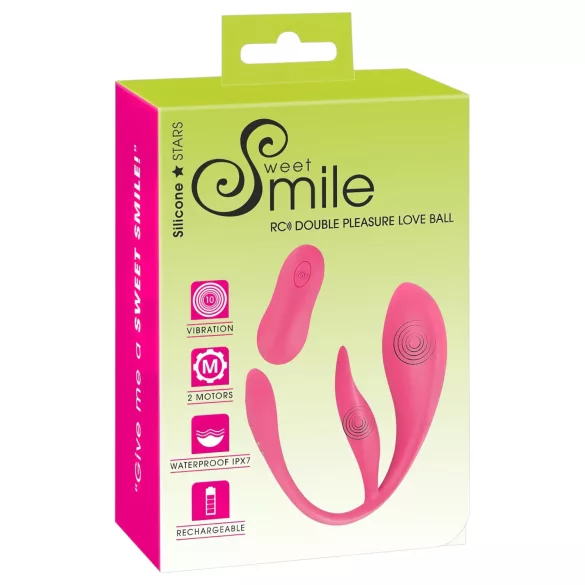 SMILE - ladattava, radiolla ohjattava värisevä muna (vaaleanpunainen)