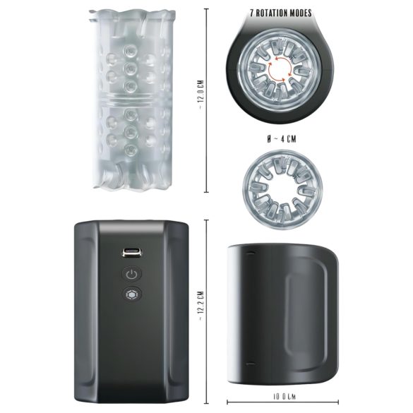 Rebel - kiertävä masturbaattori - vedenpitävä - musta