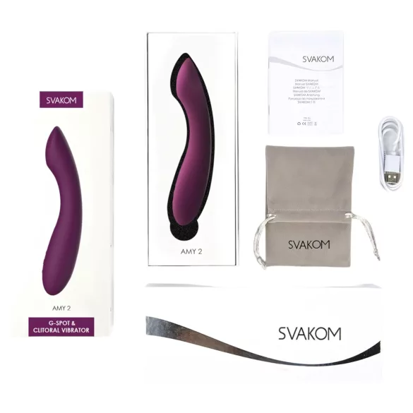 Svakom Amy 2 - ladattava, vedenpitävä G-pistevibraattori (violetti)