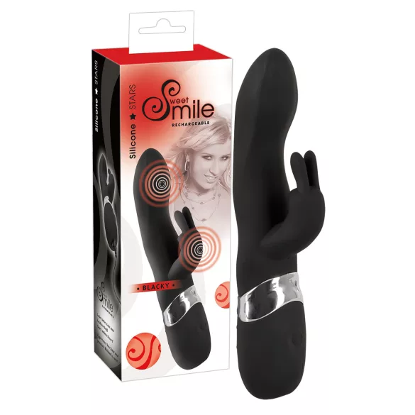 SMILE Blacky - vibraattori kahdella moottorilla - USB-ladattava - musta