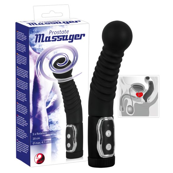 You2Toys - Eturauhasen hierontalaite - pyörivä prostata-vibraattori (musta)