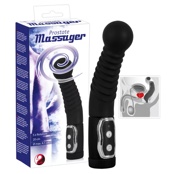 You2Toys - eturauhasvibraattori - pyörivä massasointitoiminto - musta