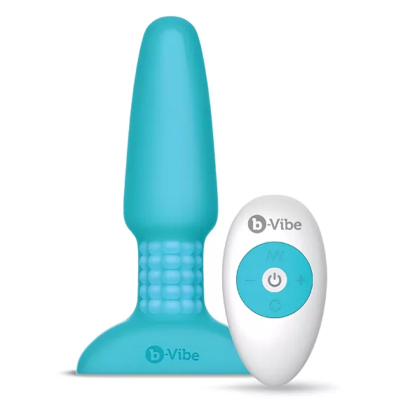 b-Vibe - pyörivä helmellinen anaalivibraattori - ladattava - turkoosi