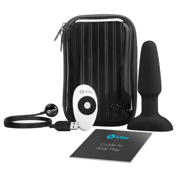 b-Vibe - pyörivät helmiakku anaalivibraattori (musta)
