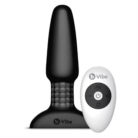 b-Vibe - pyörivät helmiakku anaalivibraattori (musta)