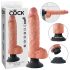 King Cock - dildo imukupilla ja vibraattorilla - 25 cm - luonnonväri