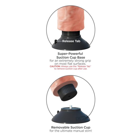 King Cock - dildo imukupilla ja vibraattorilla - 25 cm - luonnonväri