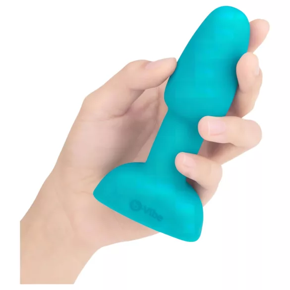 b-Vibe Rimming - pyörivä helmianustappi vibraattorilla - turkoosi
