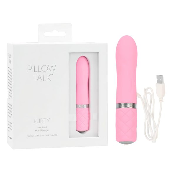 Pillow Talk Flirty - ladattava sauvavibraattori (vaaleanpunainen)