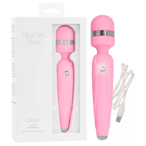 Pillow Talk Cheeky Wand - akullinen hierontavibraattori (pinkki)