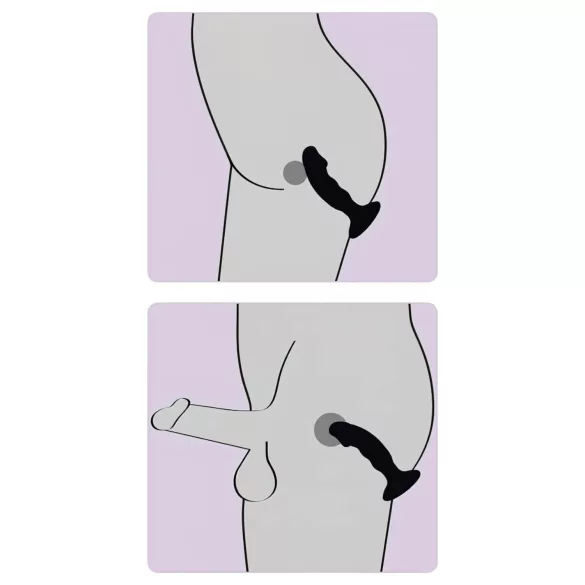 Black Velvets - ladattava anaalivibraattori penisosalla - musta