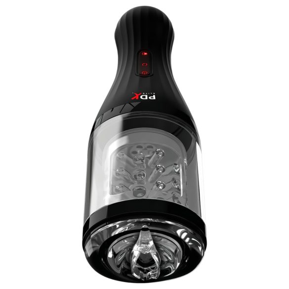 PDX Elite - automaattinen tekovagina - läpinäkyvä/musta