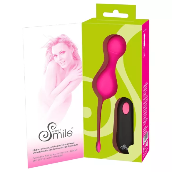 SMILE - Vibraattorimuna kaukosäätimellä - ladattava, pinkki