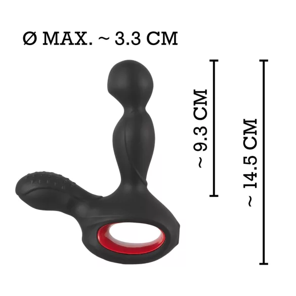 You2Toys - prostatahierontavibraattori - pyörivä lämmitettävä - musta
