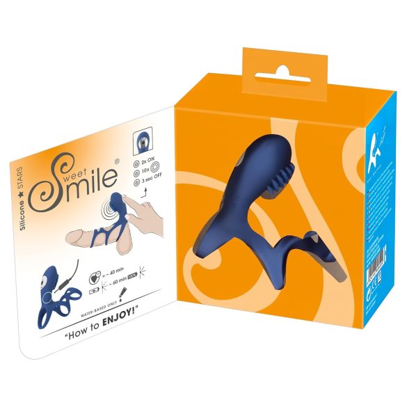SMILE Couple - ladattava vibro penisrengas - sininen