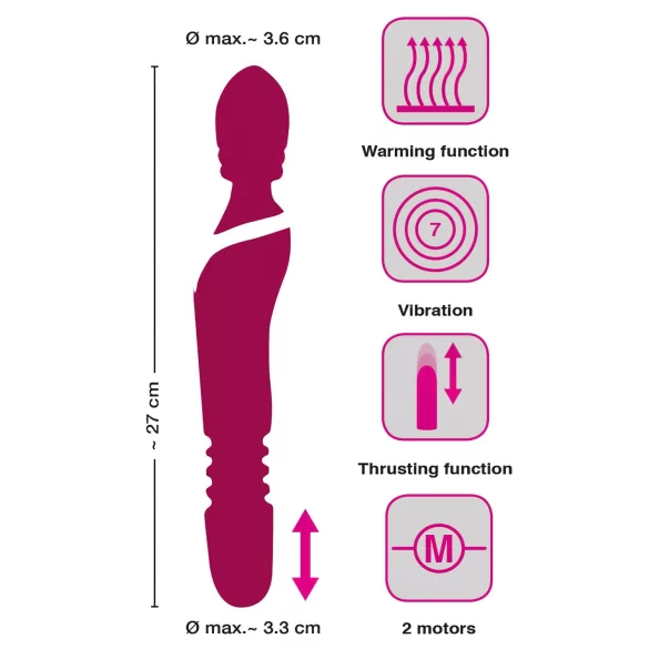 Javida Thrusting - 3-in-1 hierontavibraattori (punainen)