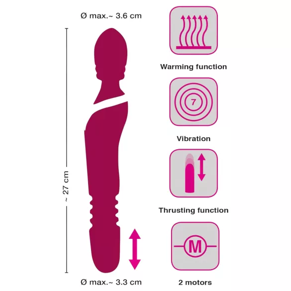 Javida Thrusting - 3-in-1 hierontavibraattori (punainen)