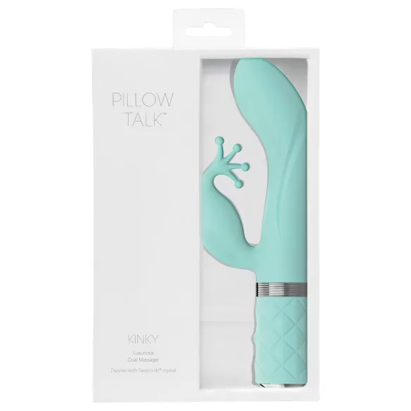 Pillow Talk Kinky - ladattava, 2-moottorinen G-pistevibraattori (turkoosi)