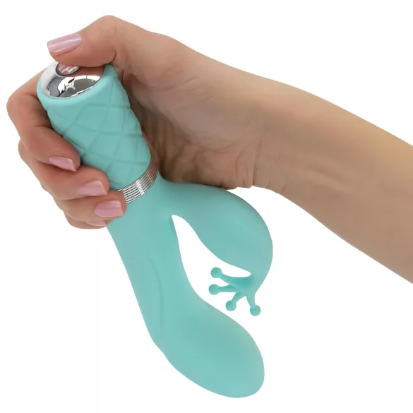 Pillow Talk Kinky - ladattava, 2-moottorinen G-pistevibraattori (turkoosi)
