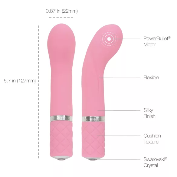 Pillow Talk Racy - ladattava, kapea G-pistevibraattori (pinkki)