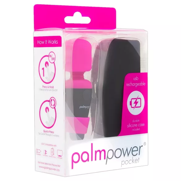 PalmPower - mini hierontavibraattori - taskukokoinen - pinkki-musta