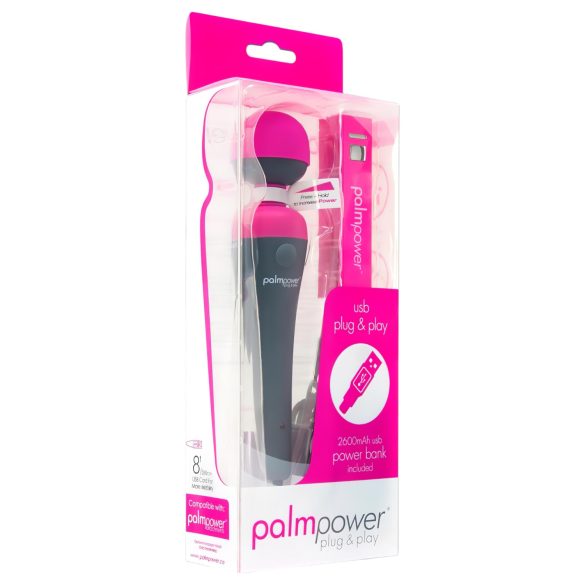 PalmPower Wand - Värisevä hierontavoima pinkki-harmaa