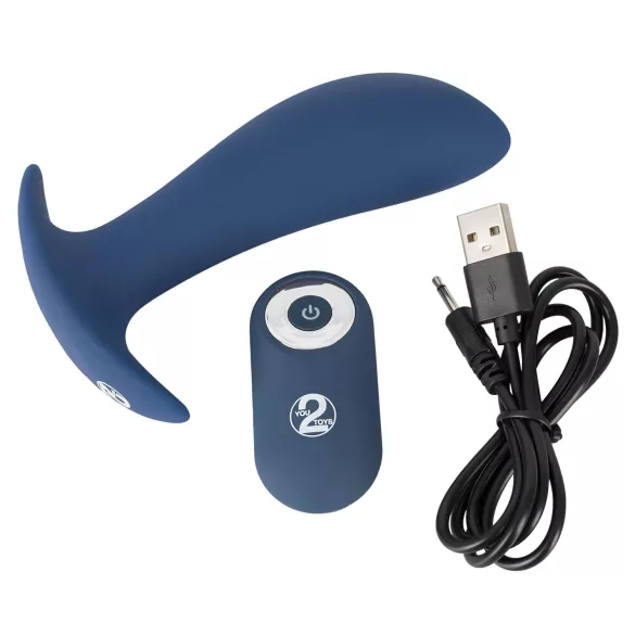 You2Toys - anustappi vibraattori kaukosäädin ladattava silikoninen sininen