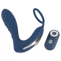   You2Toys - Eturauhastappi ja anaalivibraattori penisrenkaalla - sininen