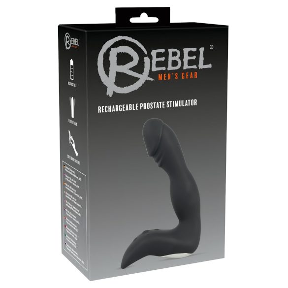 Rebel - ladattava, peniksellä varustettu eturauhashierontavibraattori (musta)