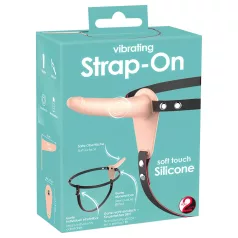   You2Toys - Strap-On - ladattava, kiinnitettävä vibraattori (ihonvärinen)