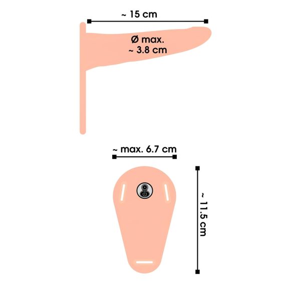 You2Toys - Strap-on vibraattori - ladattava - iho/nude