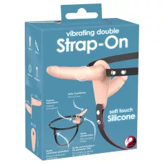   You2Toys - Strap-On - kiinnitettävä kaksiosainen vibraattori (ihonvärinen)