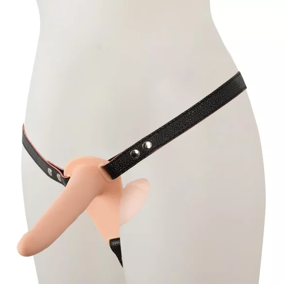 You2Toys - Strap-On - kiinnitettävä kaksiosainen vibraattori (ihonvärinen)