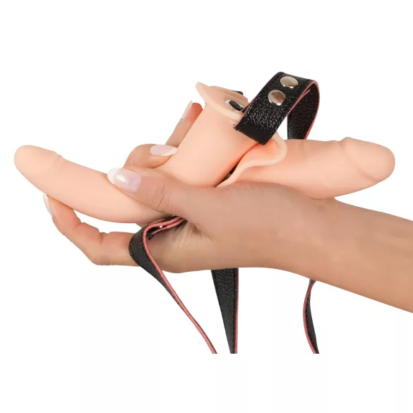 You2Toys - Strap-On - kiinnitettävä kaksiosainen vibraattori (ihonvärinen)