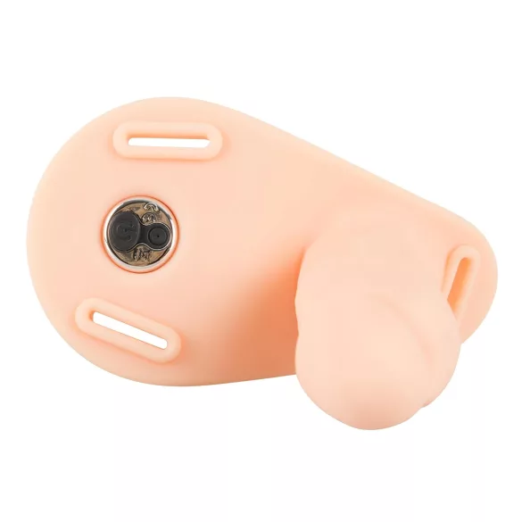 You2Toys - Strap-On - kiinnitettävä kaksiosainen vibraattori (ihonvärinen)
