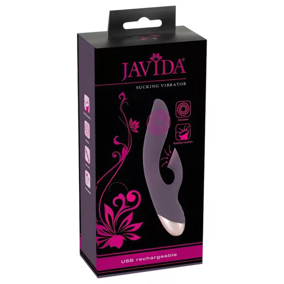 Javida - vedenkestävä vibraattori klitorisimullaattorilla - violetti